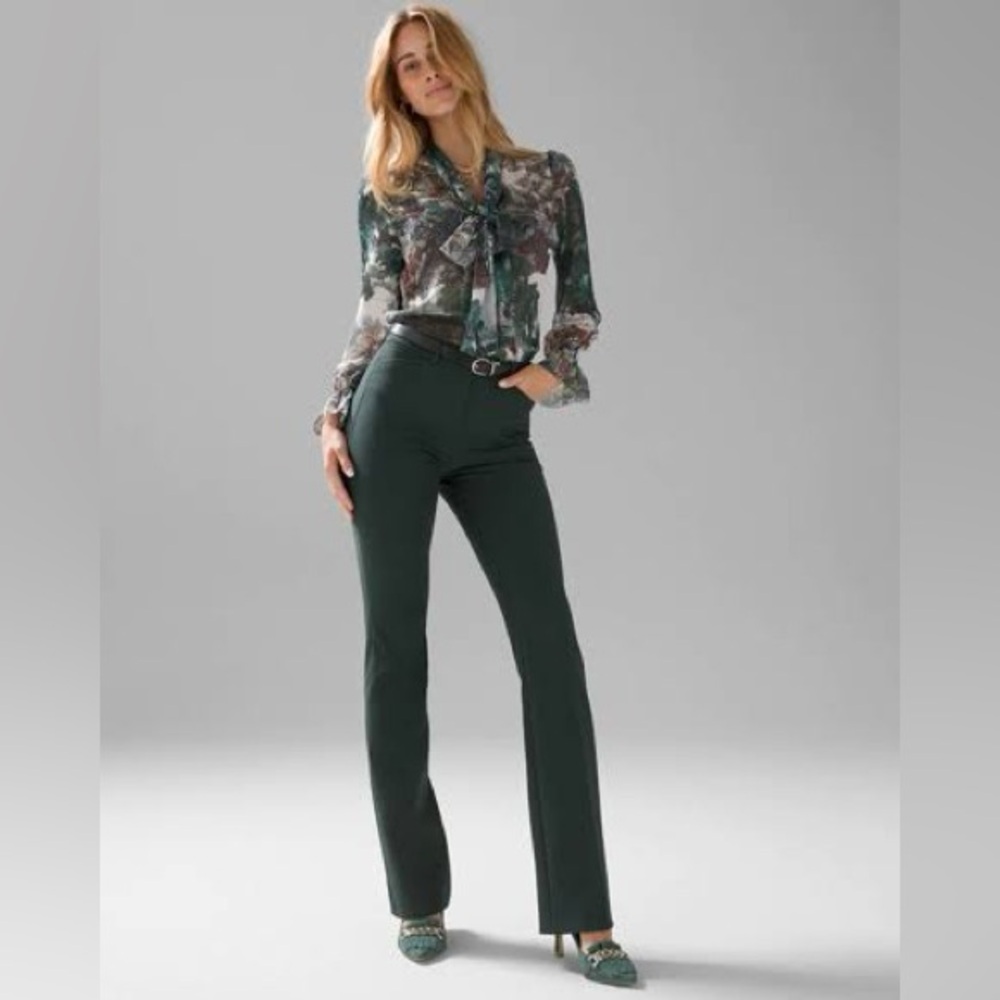 WHBM Ines Slim Boot Forest Green Pants